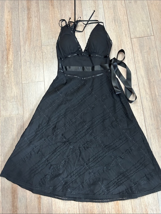 Lyndia Procanik Dresses & Skirts - VTG Y2K Lydia Procanik Cotton Ribbon Lace Slip Dress with Satin Waist Tie sz 2